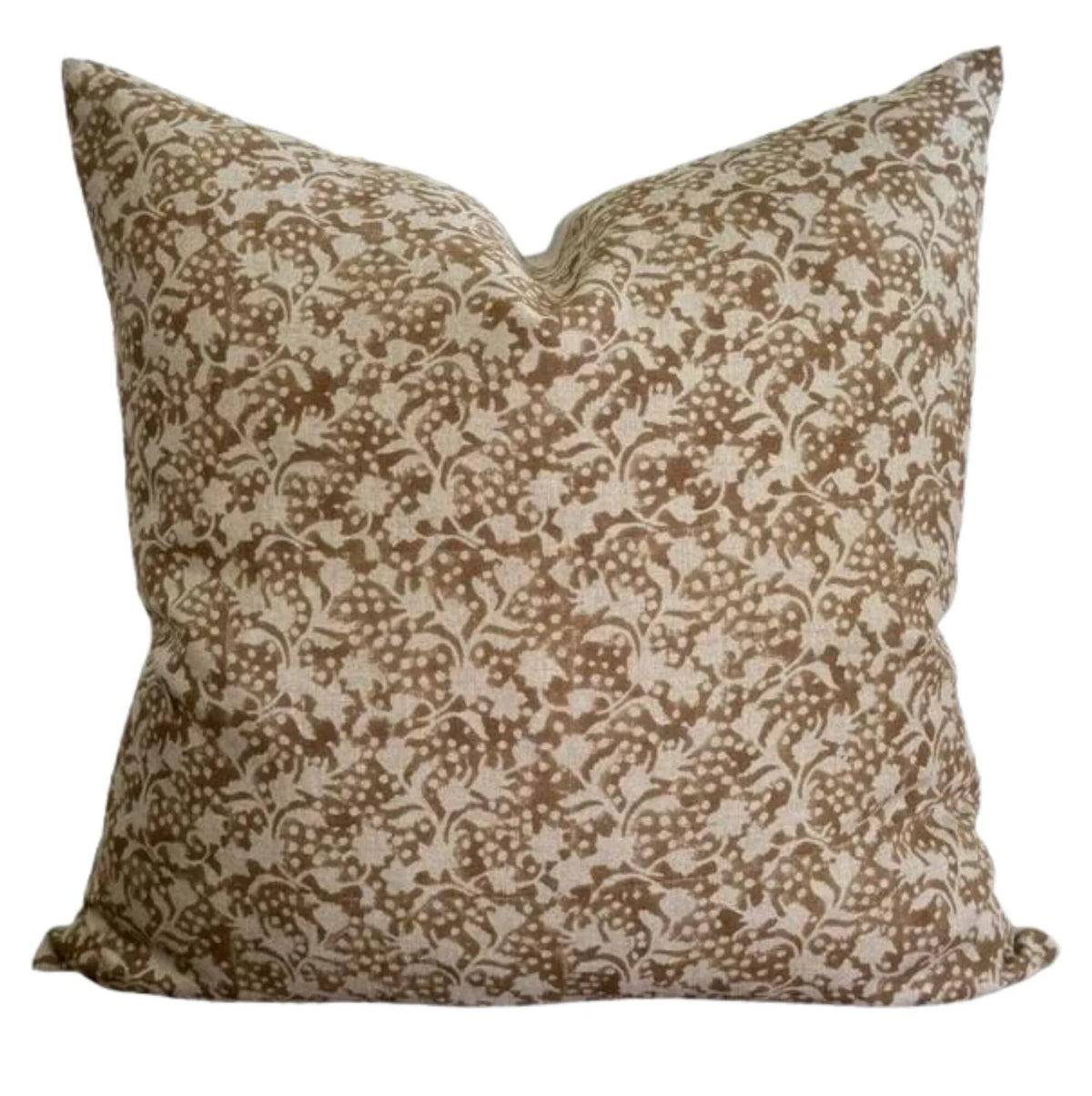 Designer Corvallis Block Print Floral Pillow Cover with Insert – 20x20