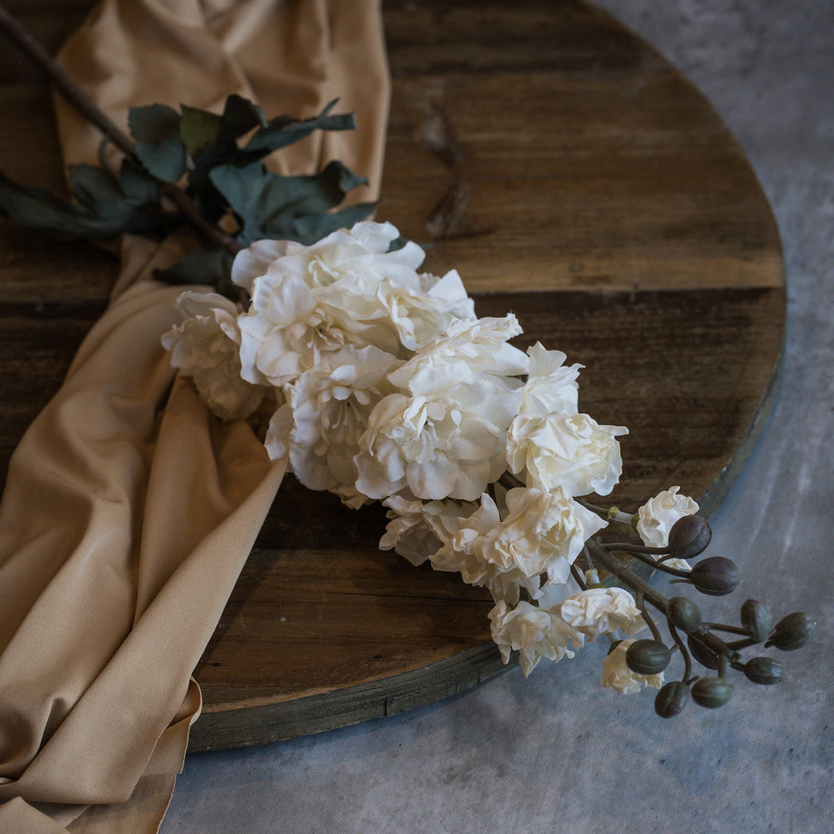 31.5" Cream Larkspur Stem – Elegant Faux Floral