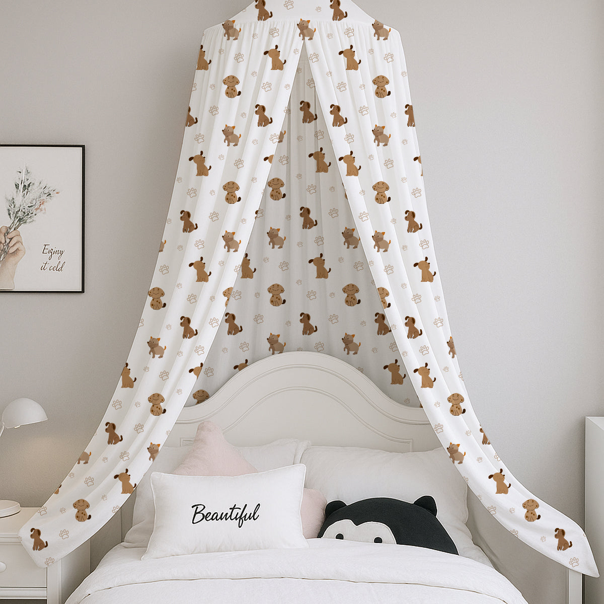 Cute Dog Paw Printed Canopy