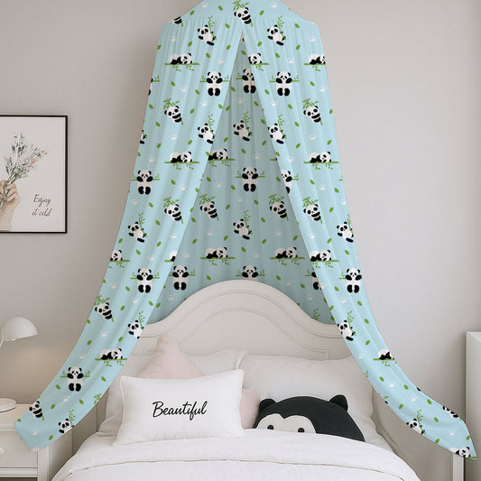 Cute Panda with Bamboo Tree Printed Canopy