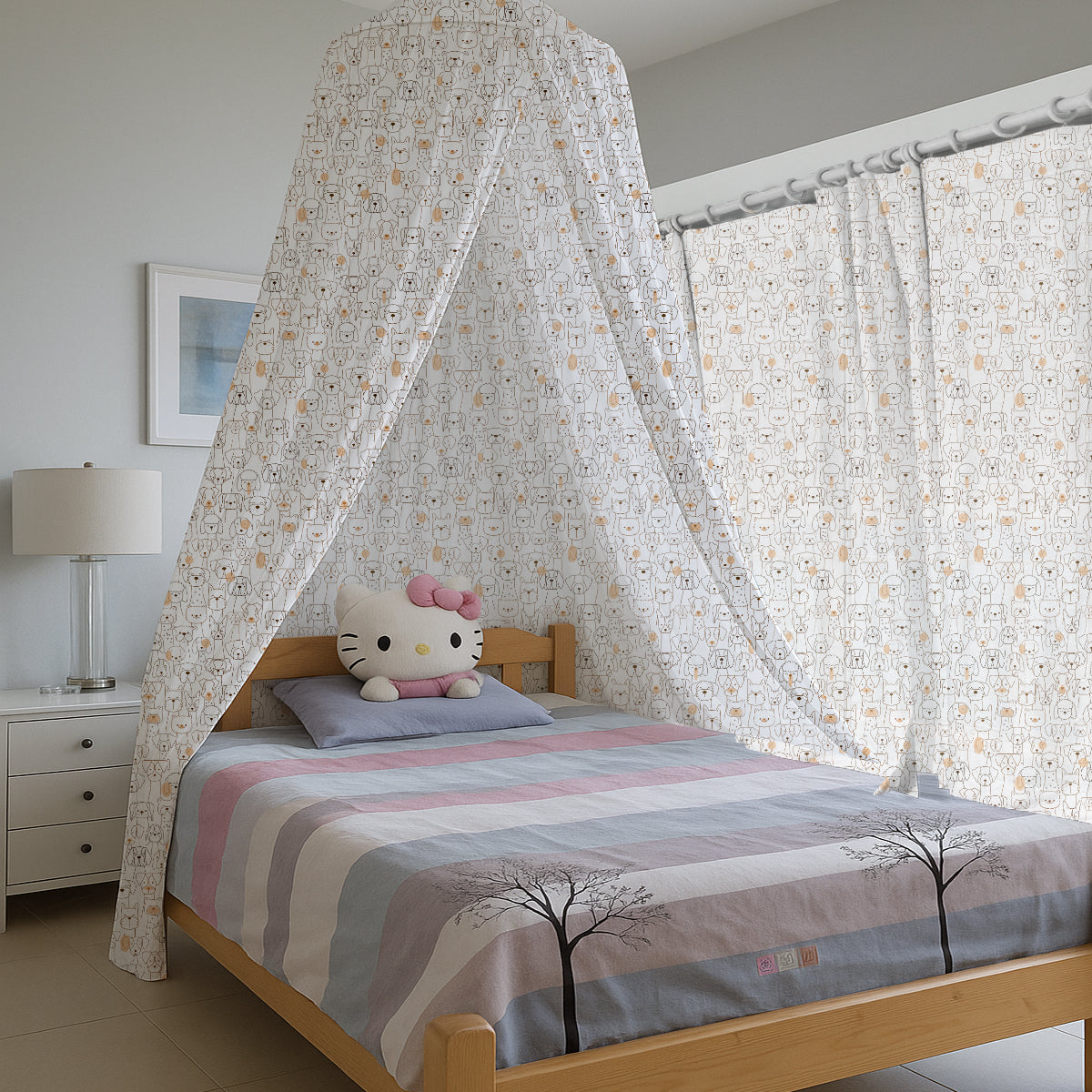 Cute Dogs Printed Canopy