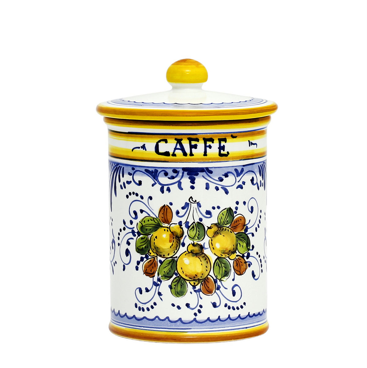 LIMONCINI: Barattolo toscano 'CAFFÈ' con decoro a limoni
