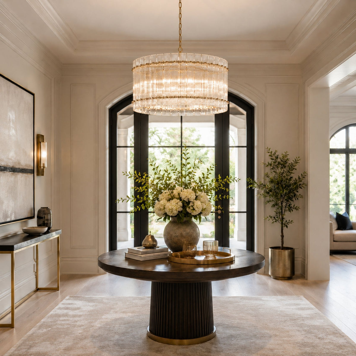 Crystal Drum Chandelier Large