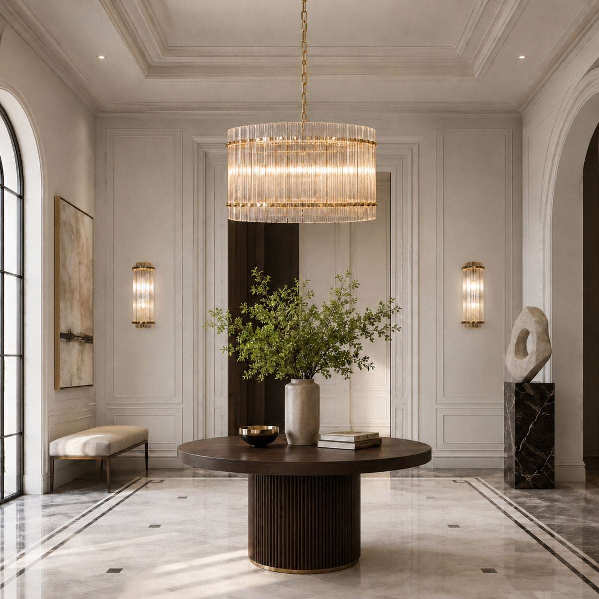 Crystal Drum Chandelier Large