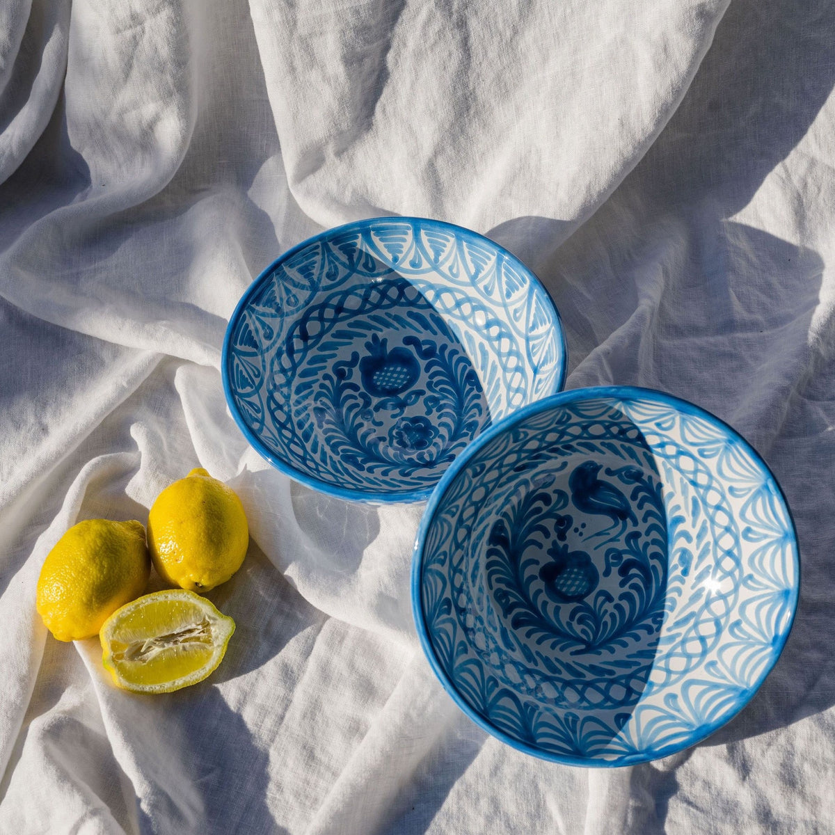 Medium bowl with hand painted designs