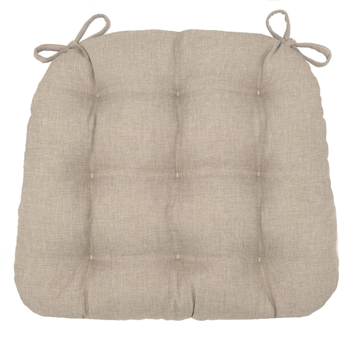 Hayden Beige Dining Chair Pads - Latex Foam Fill - Reversible