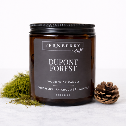 Foresta DuPont - Candela con stoppino in legno da 8 once