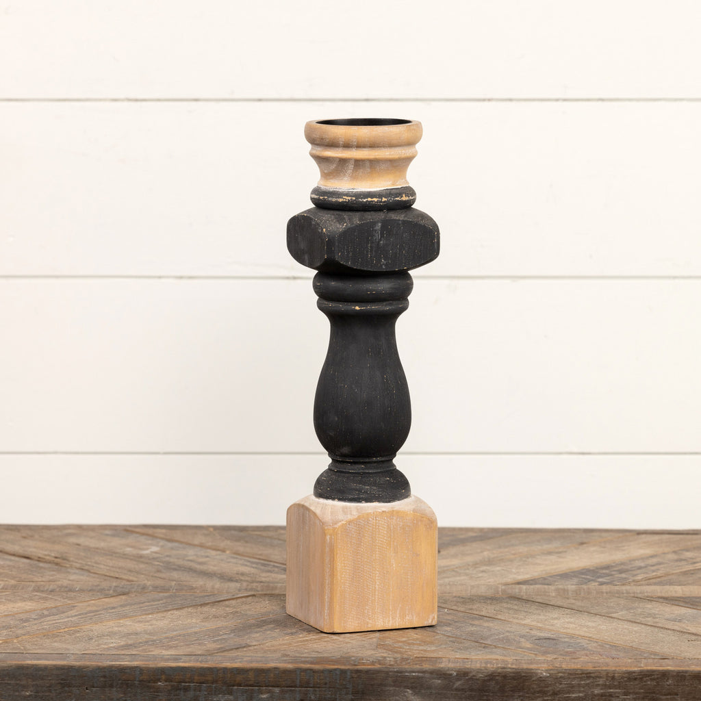 Everyday E226321 Painted Pillar Candle Stand Wood 41.9 cm Black