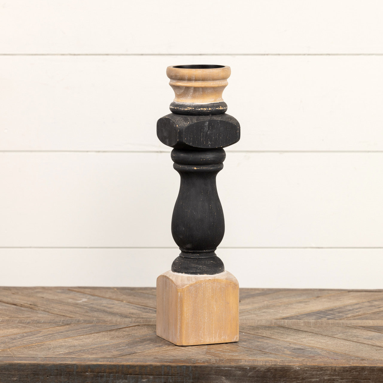 Everyday E226321 Painted Pillar Candle Stand Wood 41.9 cm Black