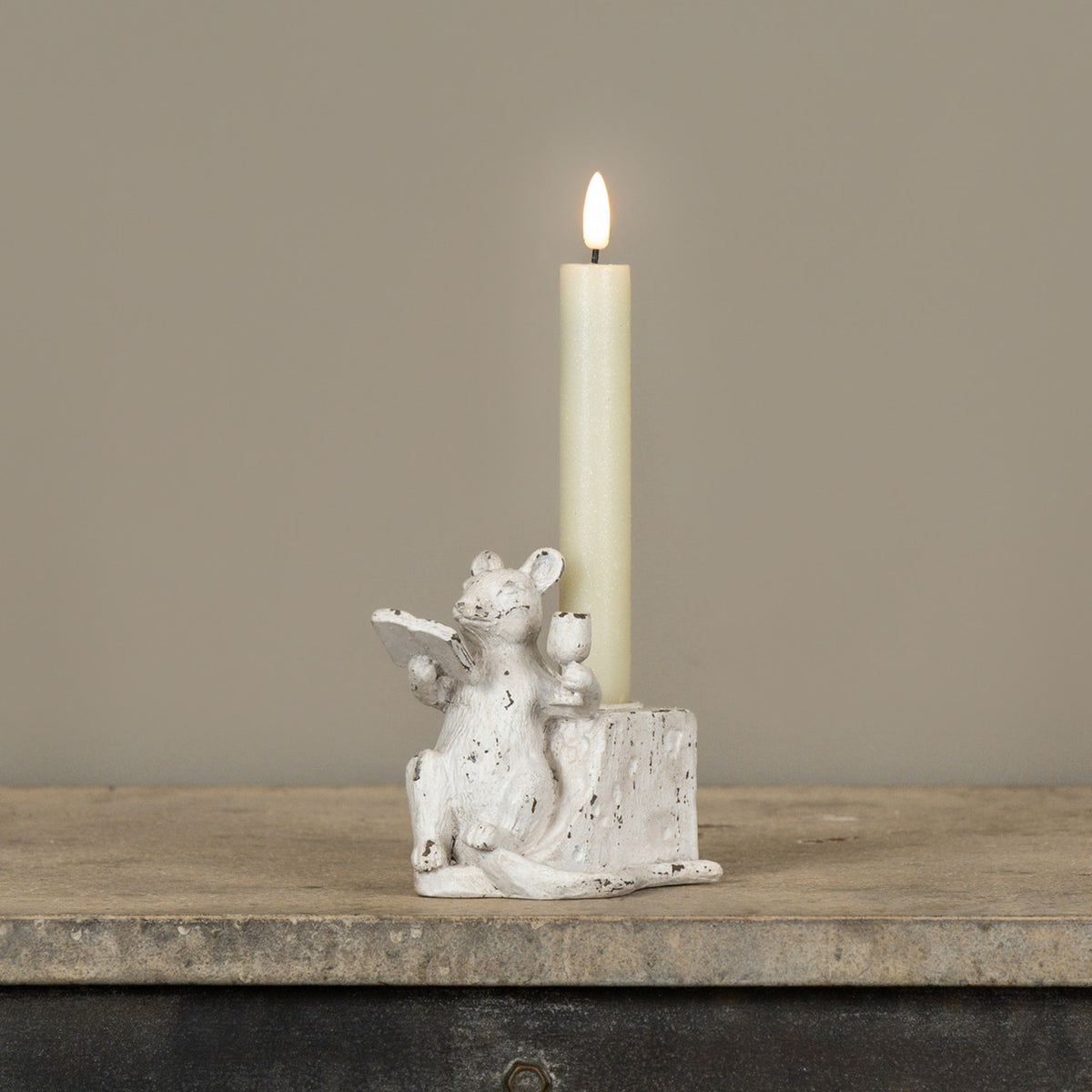 Mouse Taper Candle Holder 10.2 x 5.7 x 10.2 cm