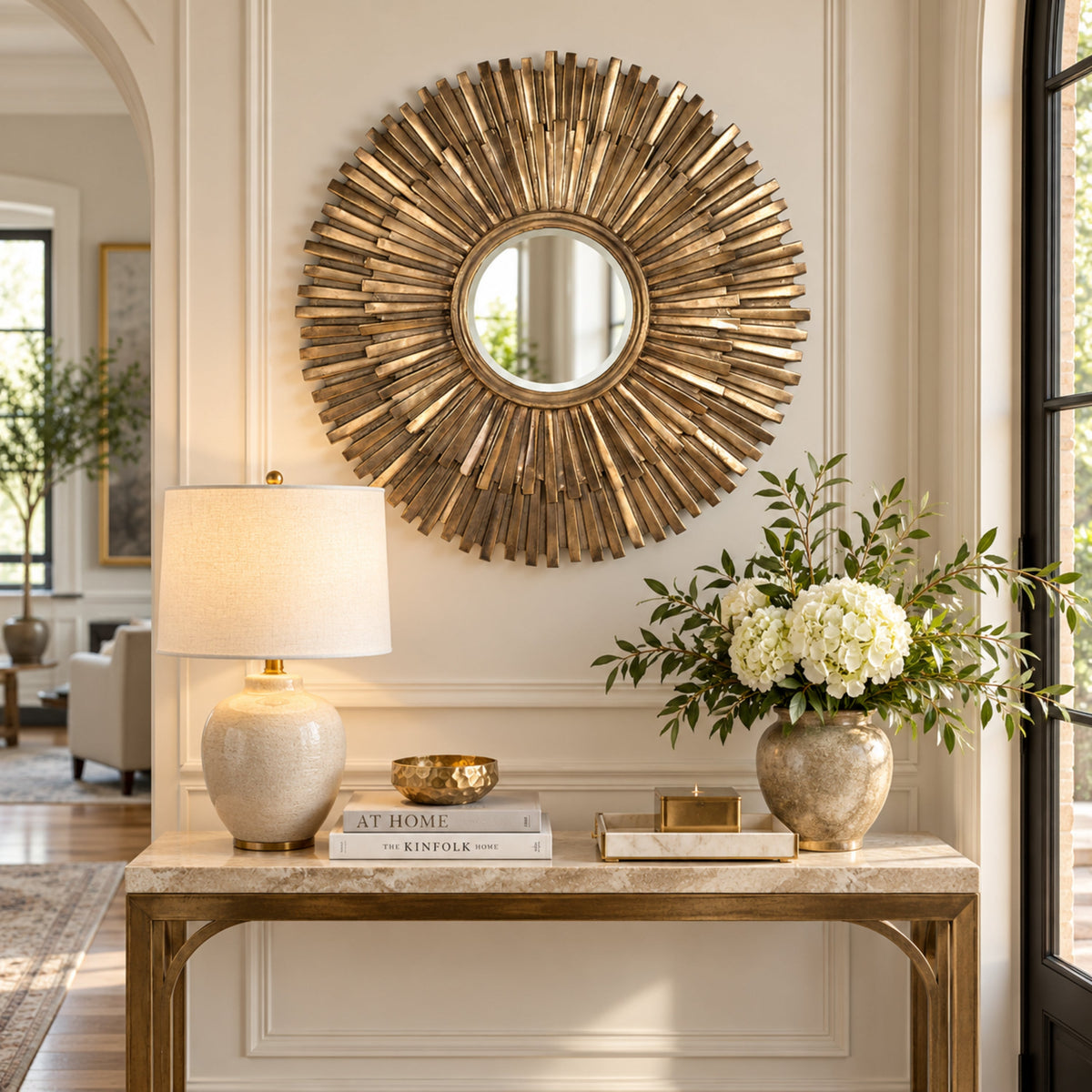 Daria Round Sunburst Wall Mirror 39.5 in