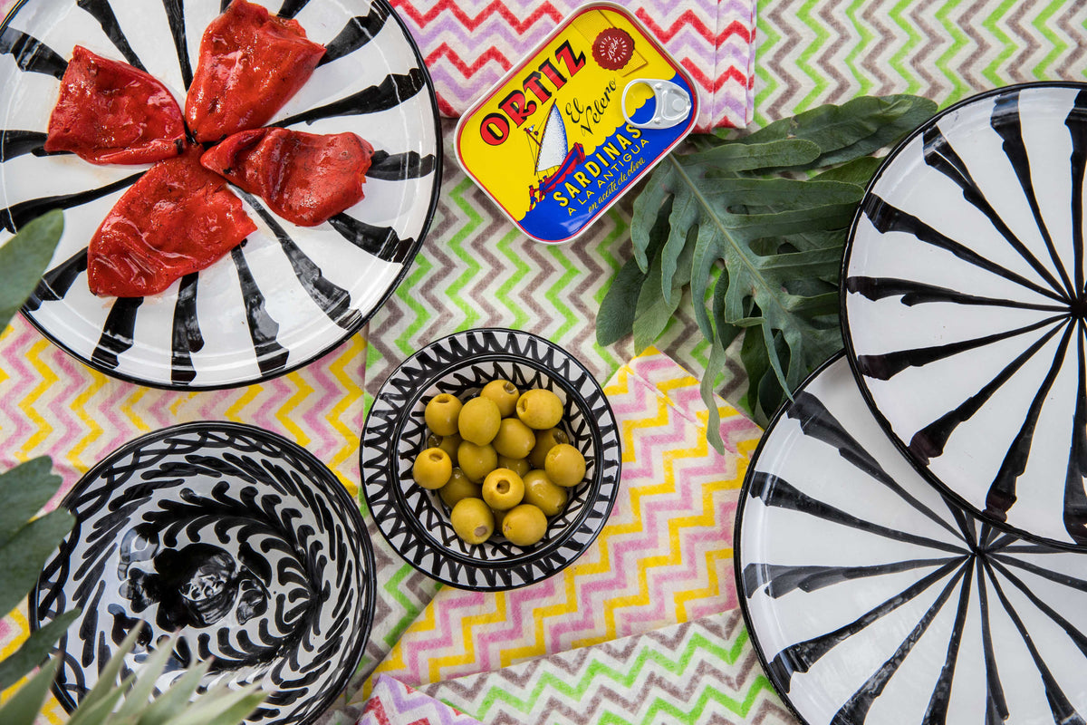 Salad plate with candy cane stripes
