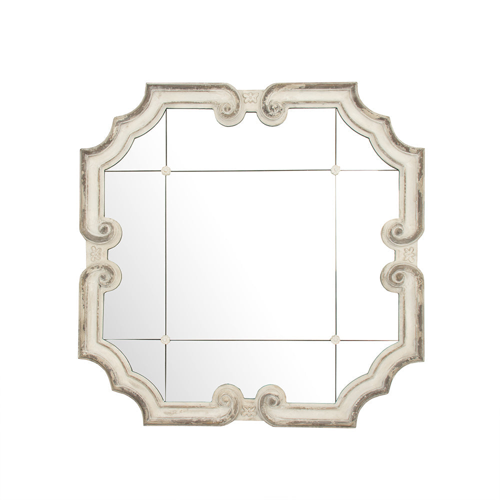 Troncon Carved Wood Wall Mirror 40 in