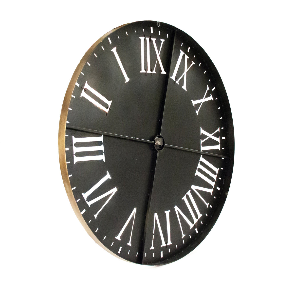 Oversized Roman Numeral Metal Wall Clock 48.25 in