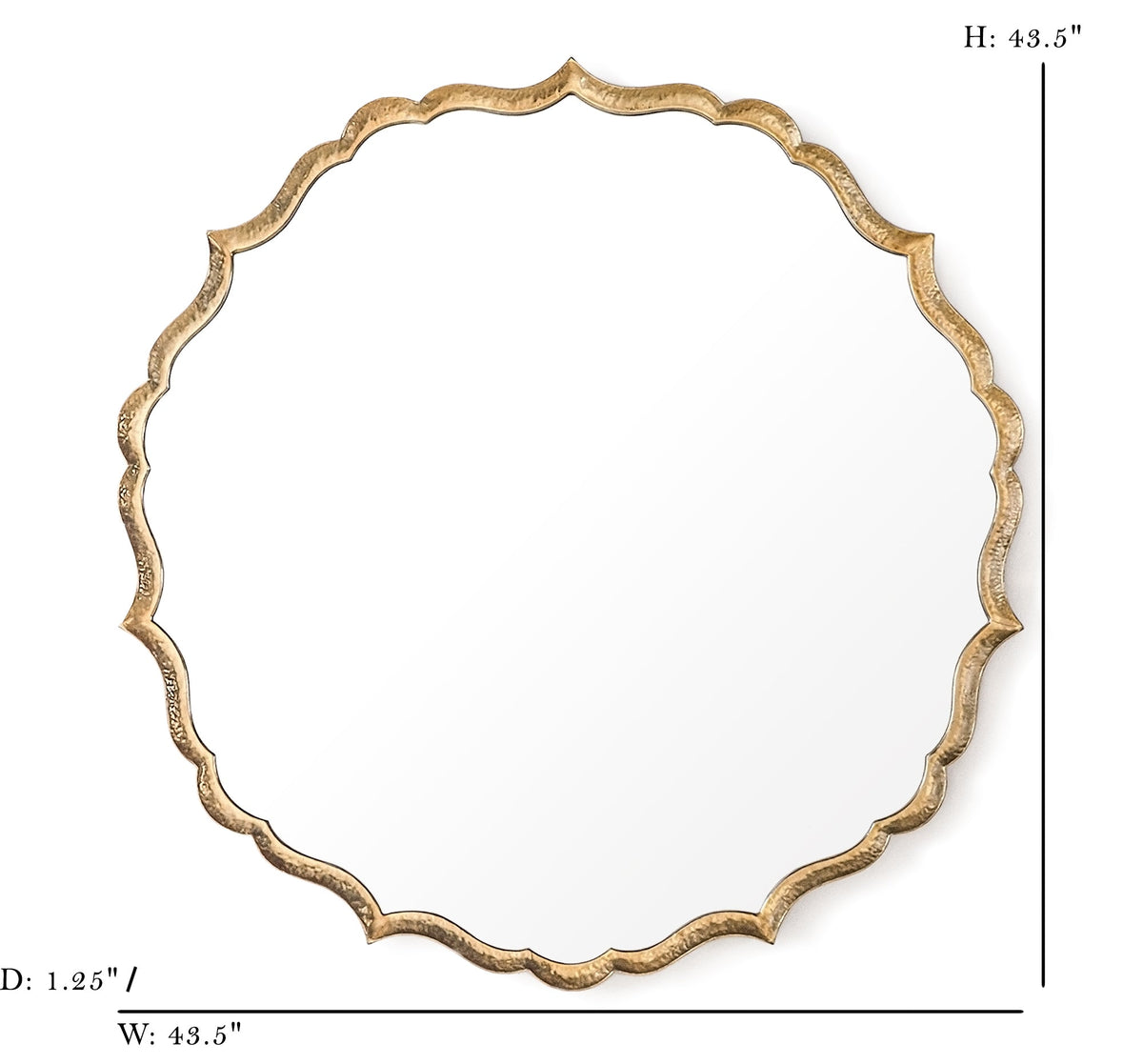 Cecile Scalloped Round Wall Mirror 43.5 in