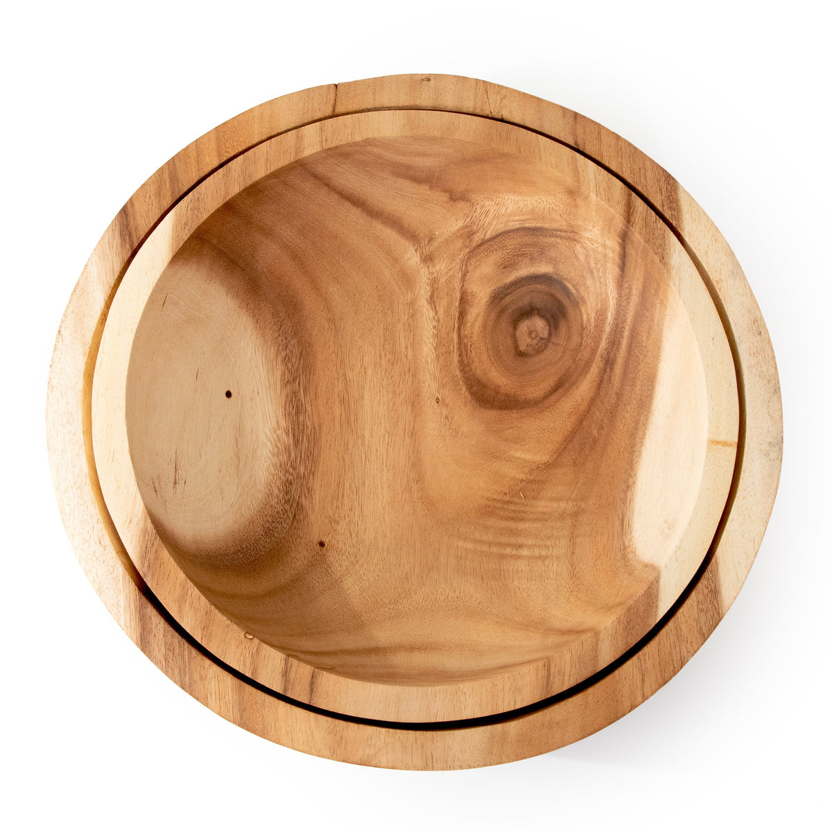 Extra Large Set of 2 Round Teak Bowls