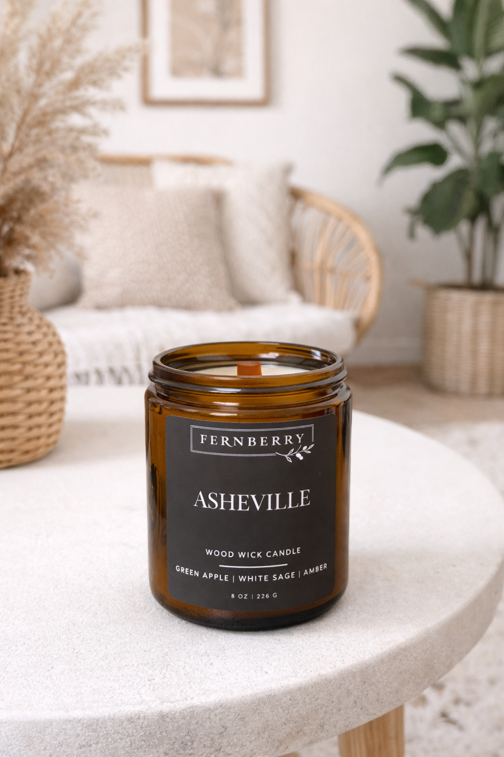 Asheville- 8oz Wood Wick Candle