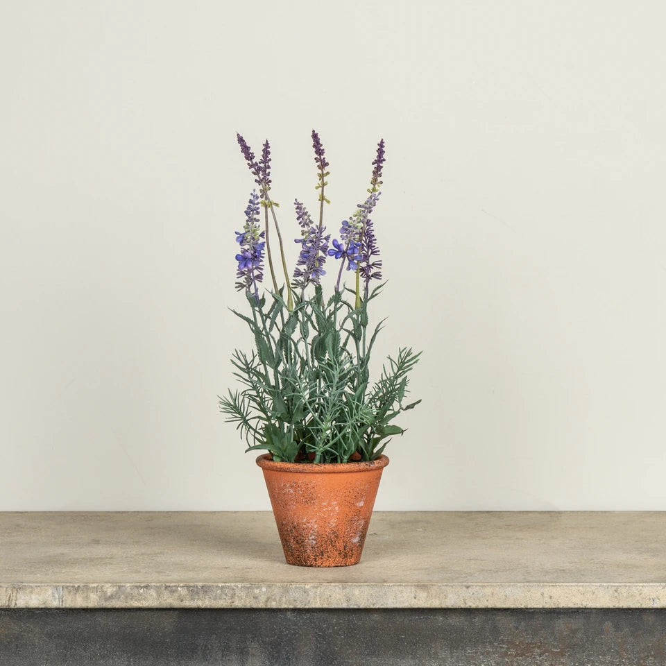 Potted Lavender G242336 Faux Floral 38.1 cm