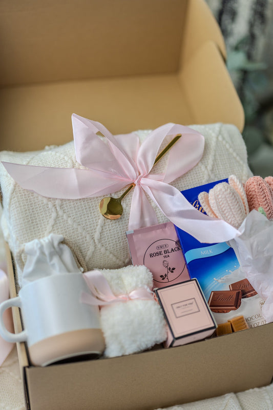 Kit de soins pour jeune maman : boîte rose avec bougie, tasse « Mama » et plus encore - Cadeau de douche de bébé idéal