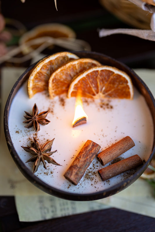 Coconut Candle Bowl – Custom Scented Fall Candle