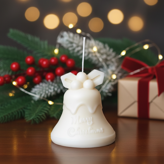 Bougie de Noël cloche haute | Cire de soja sculpturale | Fabriquée à la main aux États-Unis