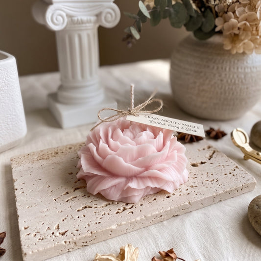 Candela di soia al profumo di peonia