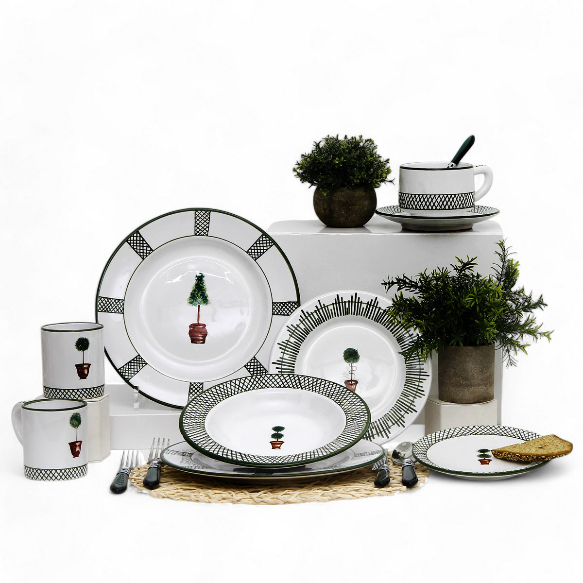 GIARDINO : Assiette creuse à rebord pour pâtes/soupe