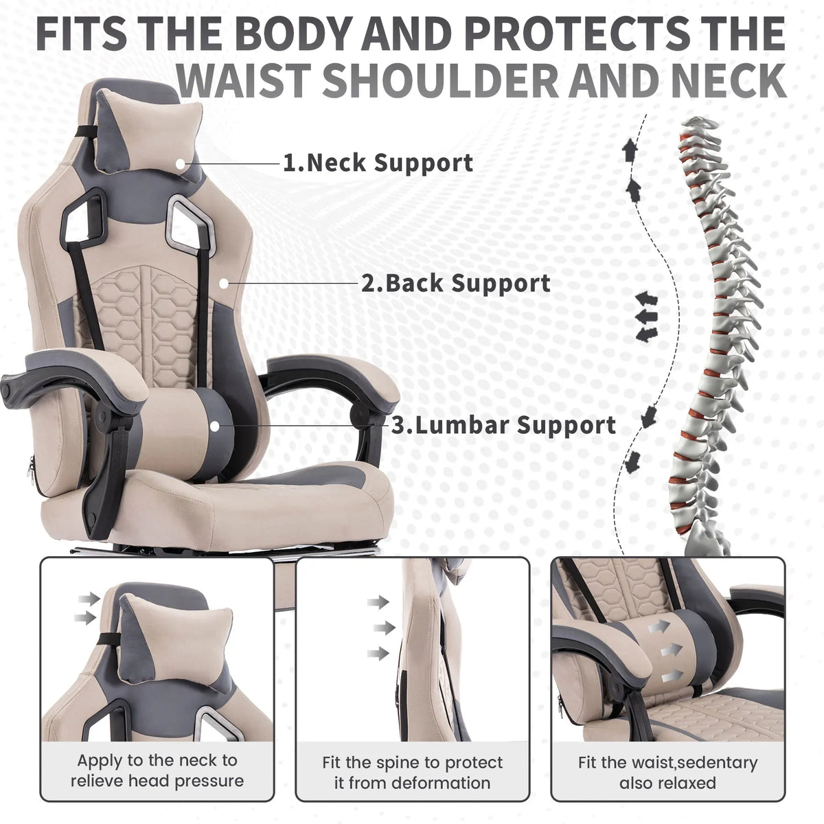 The Monaco Ergonomic Massage Gaming Chair