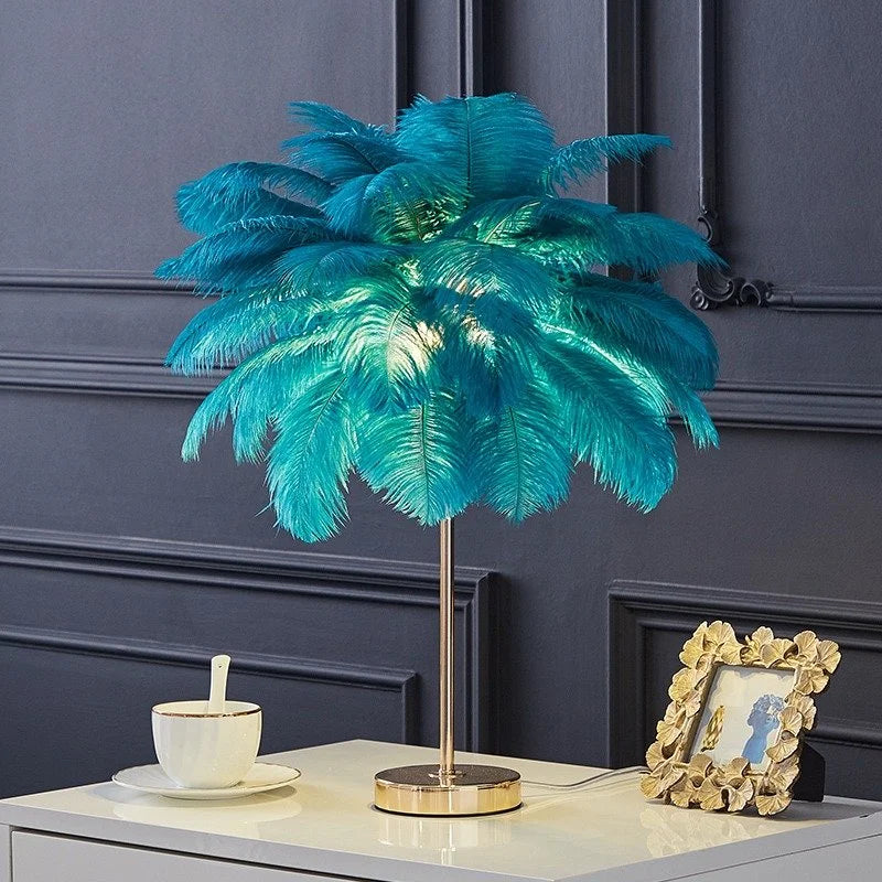 Ostrich Feather Lamp