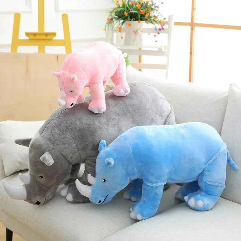 Plush Rhinoceros Stuffed Animal – Super Soft Kawaii Rhino Pillow Toy