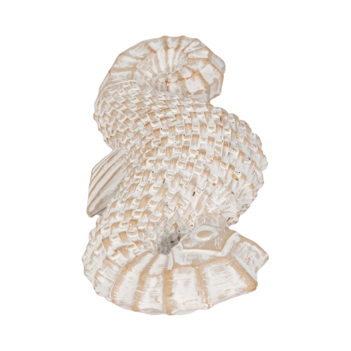 Amalfi Textured Seahorse Sculpture – White & Natural