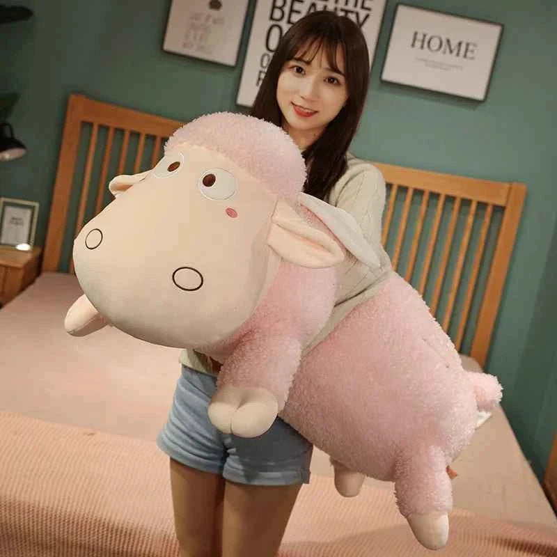 Kawaii Sheep Plush Toy – Long Sleeping Sheep Hug Pillow Stuffed Animal