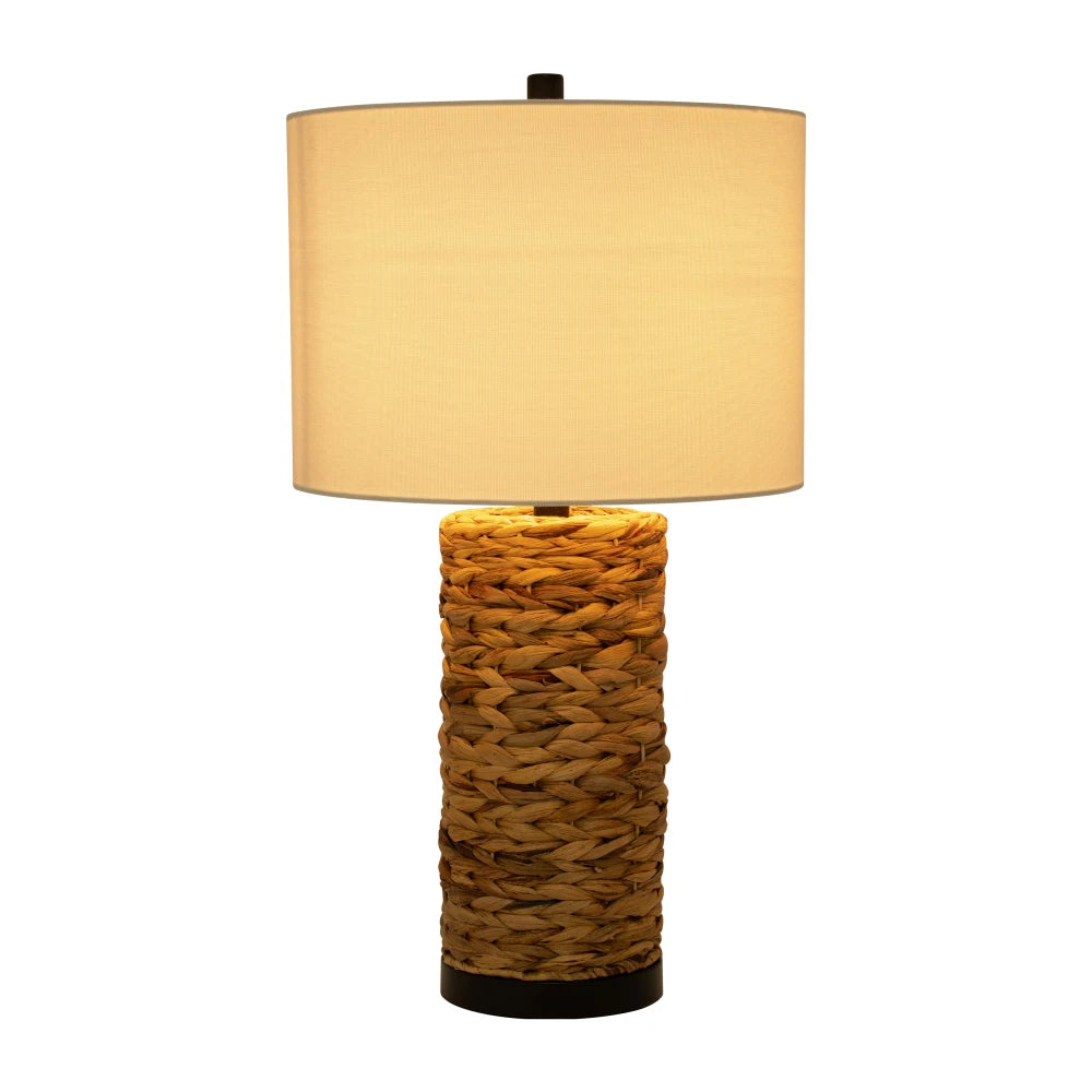 Seabrook Handwoven Seagrass Table Lamp with Linen Shade