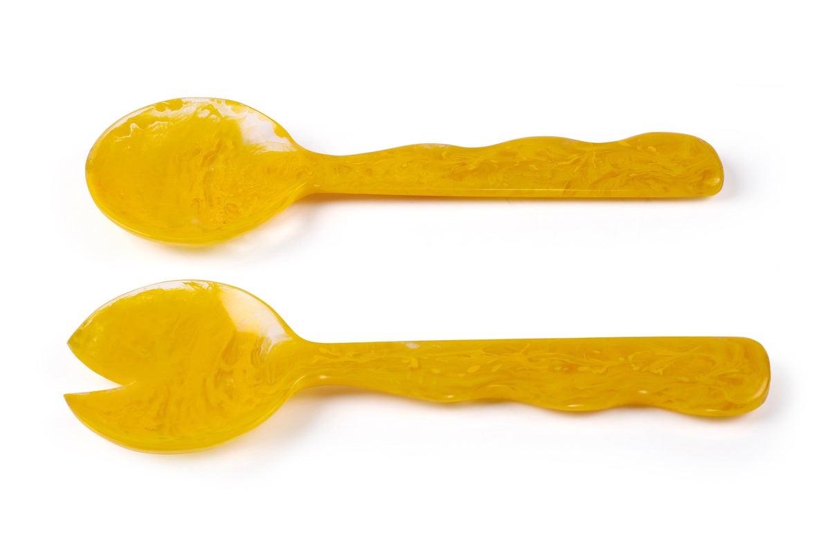 Mustard Salad Server | Hand-Poured Resin | 12.40 x 3.93 in