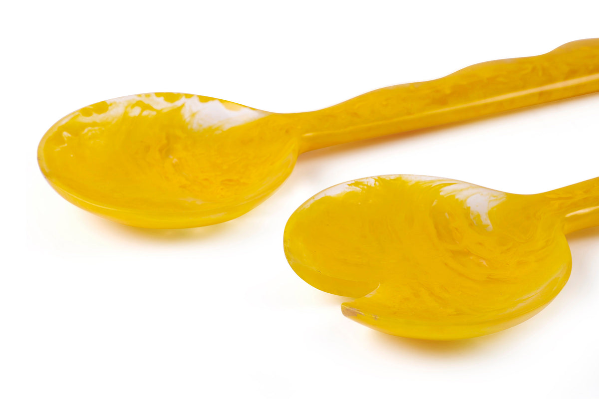 Mustard Salad Server | Hand-Poured Resin | 12.40 x 3.93 in