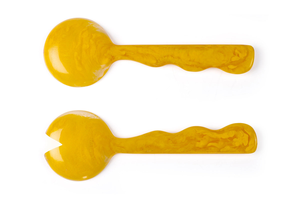 Mustard Salad Server | Hand-Poured Resin | 12.40 x 3.93 in