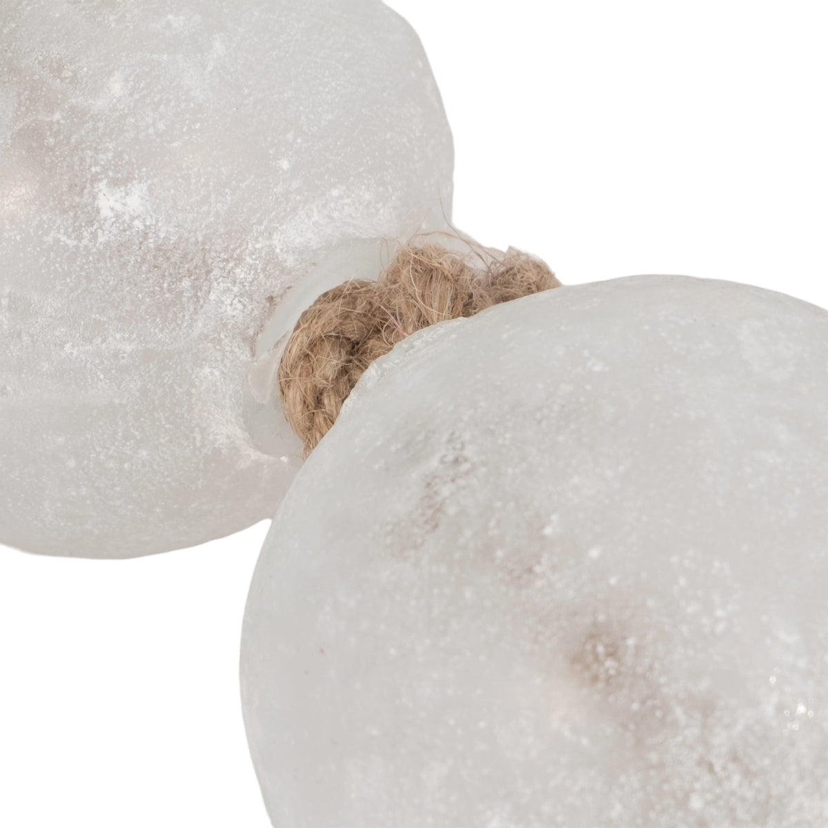 Frosted Glass Bead Garland Jute Cord Accent 3 in