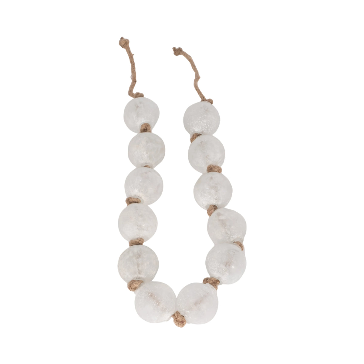 Frosted Glass Bead Garland Jute Cord Accent 3 in