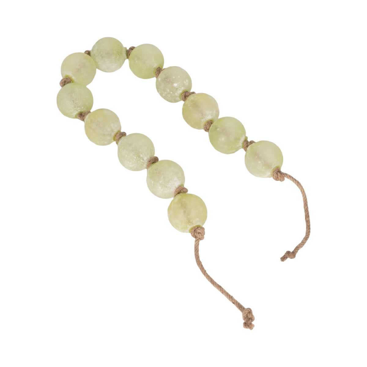 Frosted Glass Bead Garland Jute Cord Accent 3 in 20871