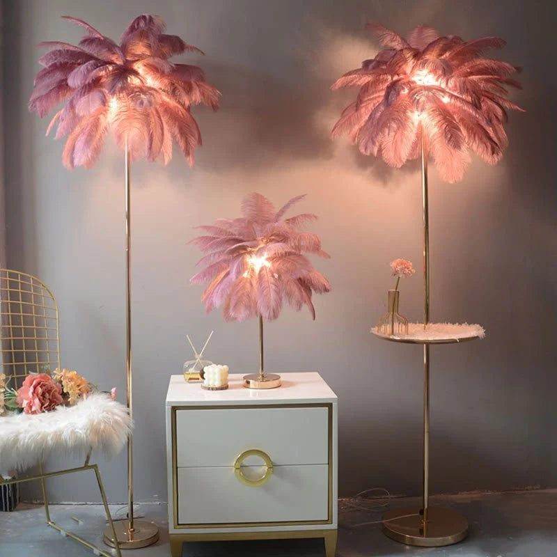 Ostrich Feather Lamp