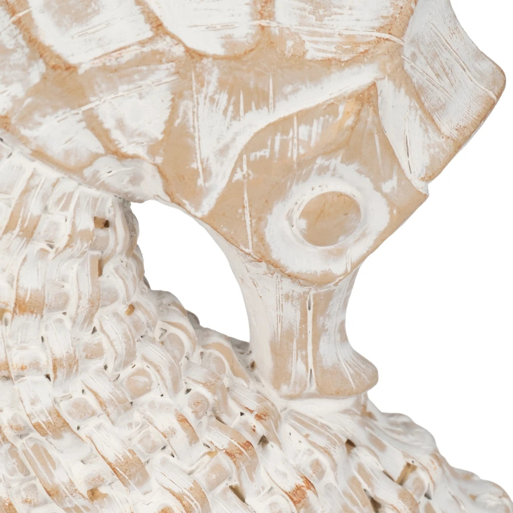 Amalfi Textured Seahorse Sculpture – White & Natural