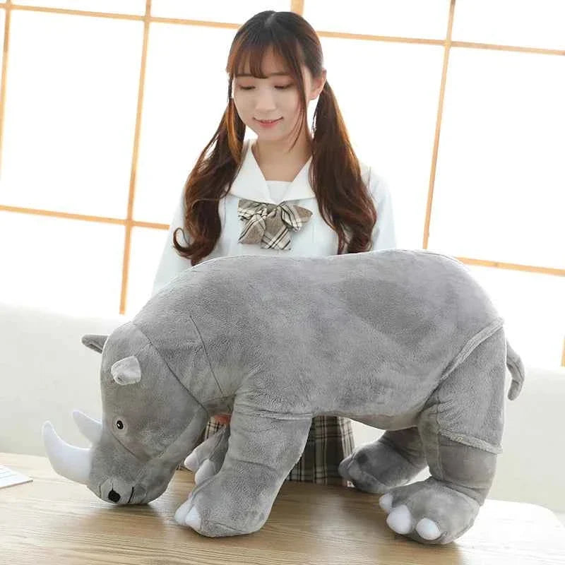 Plush Rhinoceros Stuffed Animal – Super Soft Kawaii Rhino Pillow Toy