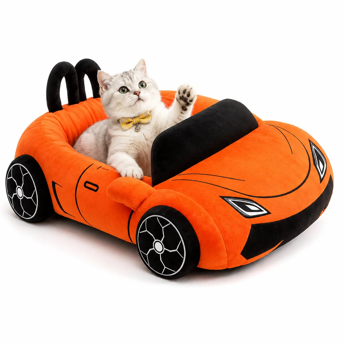 Car Shaped Soft Plush Pet Sofa Cozy Indoor House