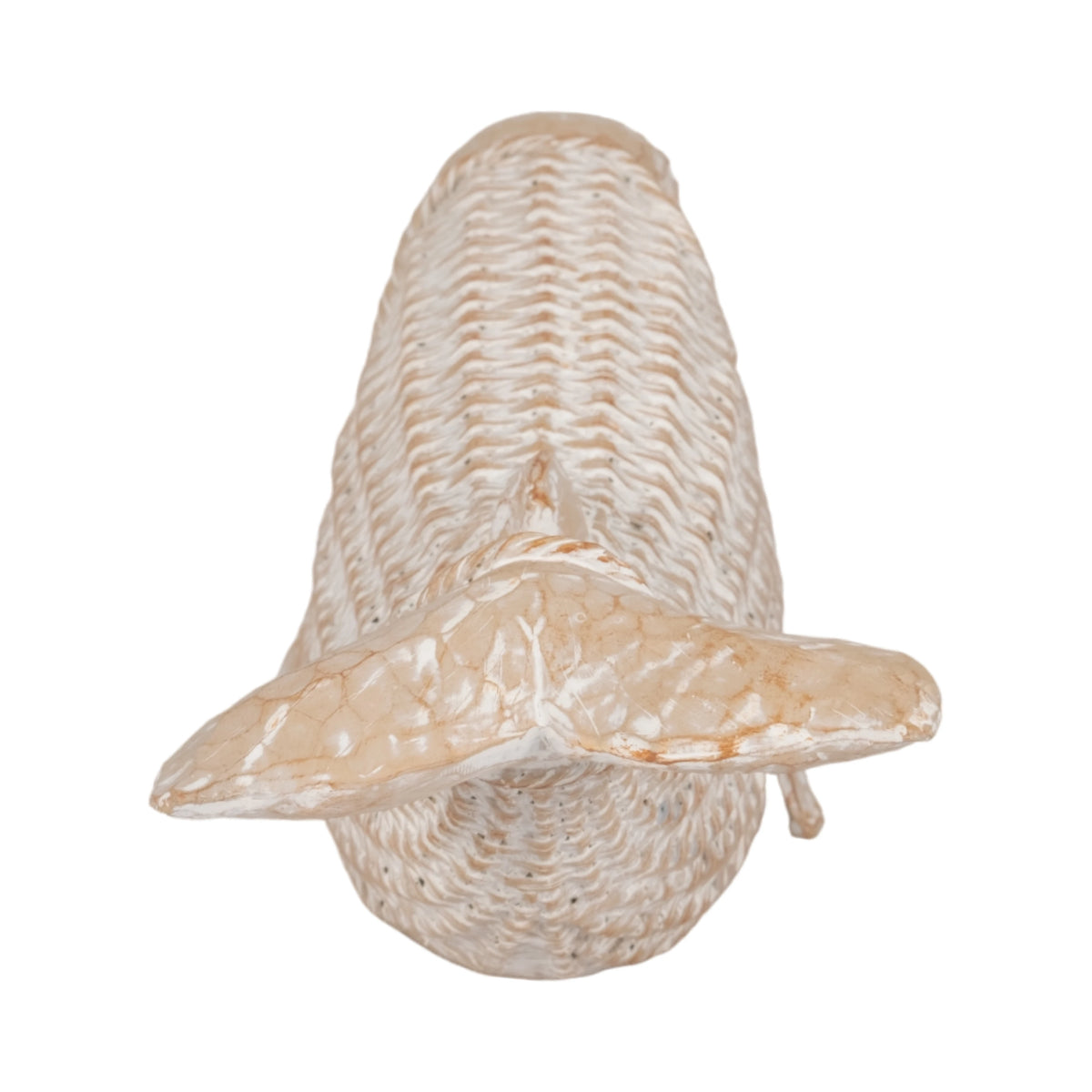 Nantucket Textured Whale Sculpture – White & Natural
