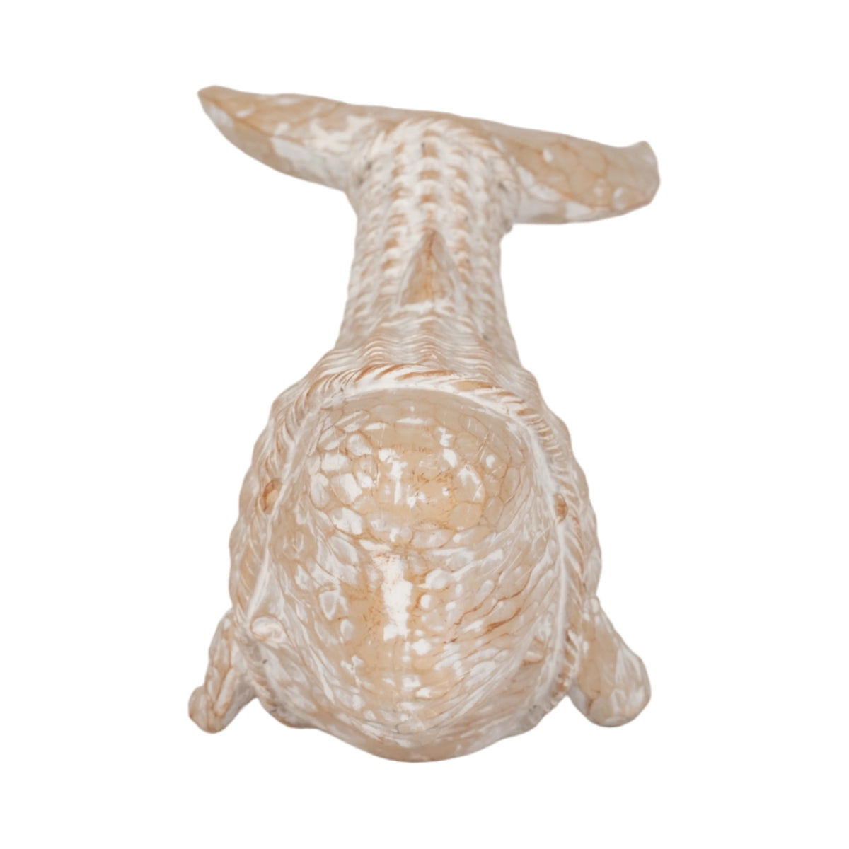 Nantucket Textured Whale Sculpture – White & Natural