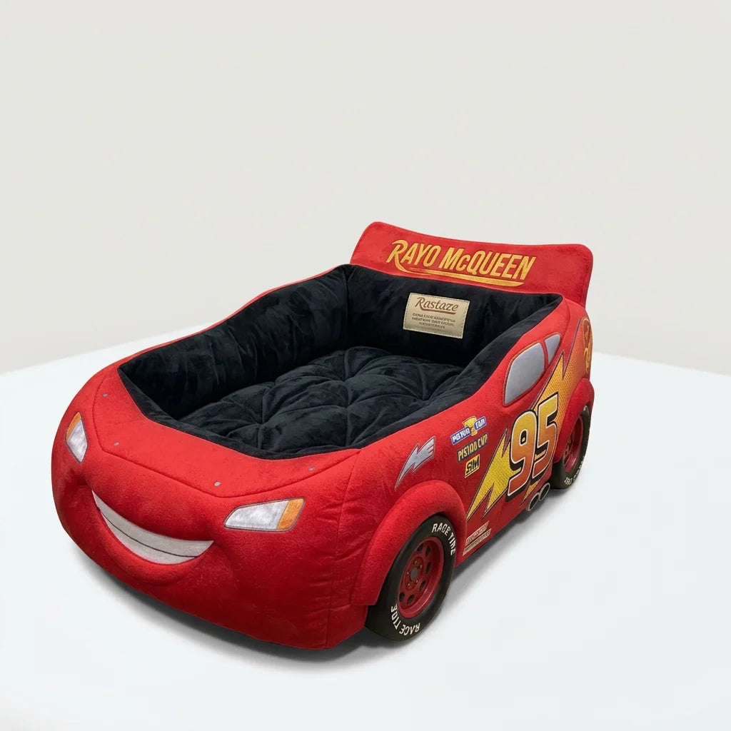 Car Shaped Soft Plush Pet Sofa Cozy Indoor House