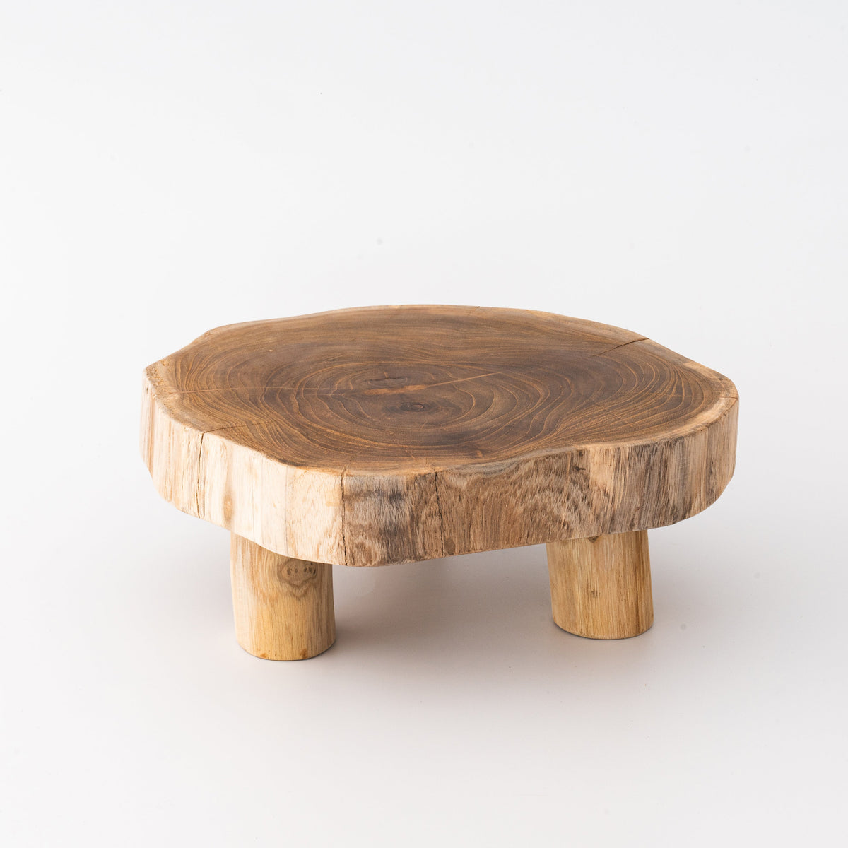 Teak Riser | Primitive Live Edge Wood Display