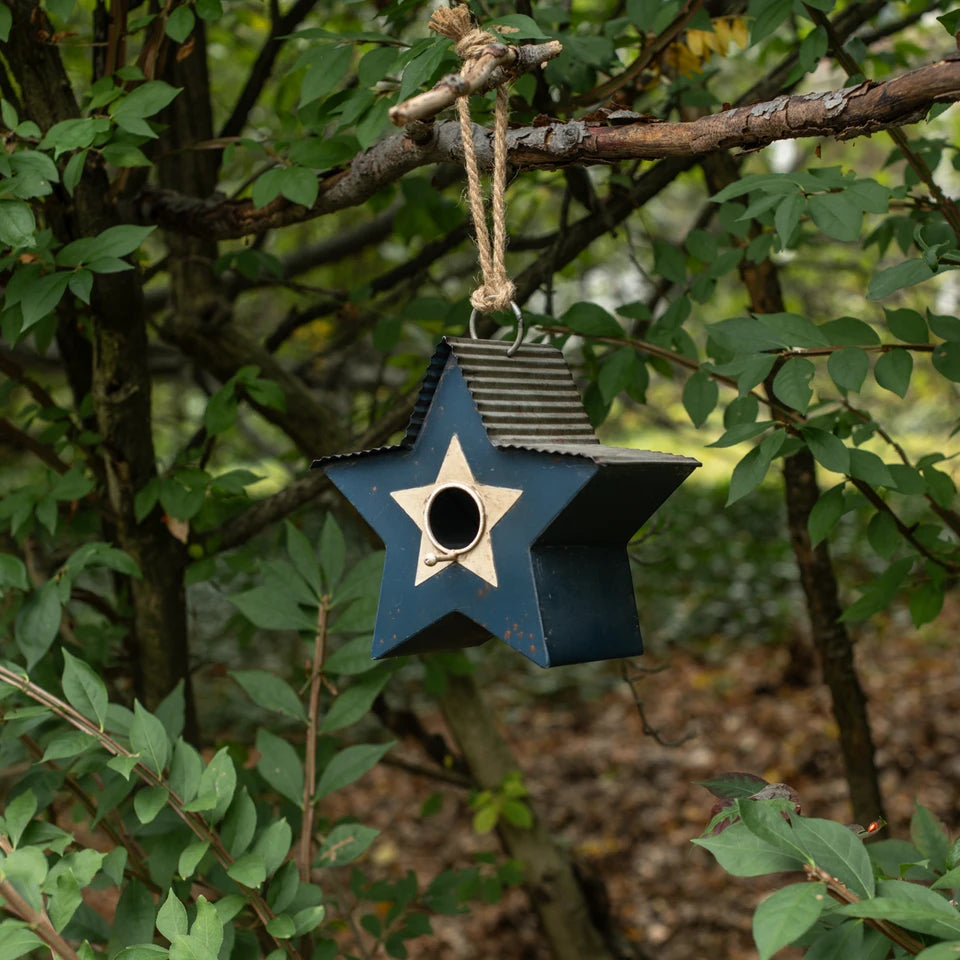 Blue Star Birdhouse HY247812 Metal 20.3 cm