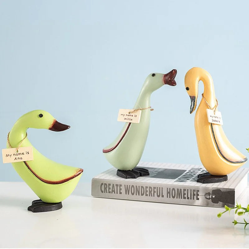 Handcrafted Wooden Duck Figurines – Millie