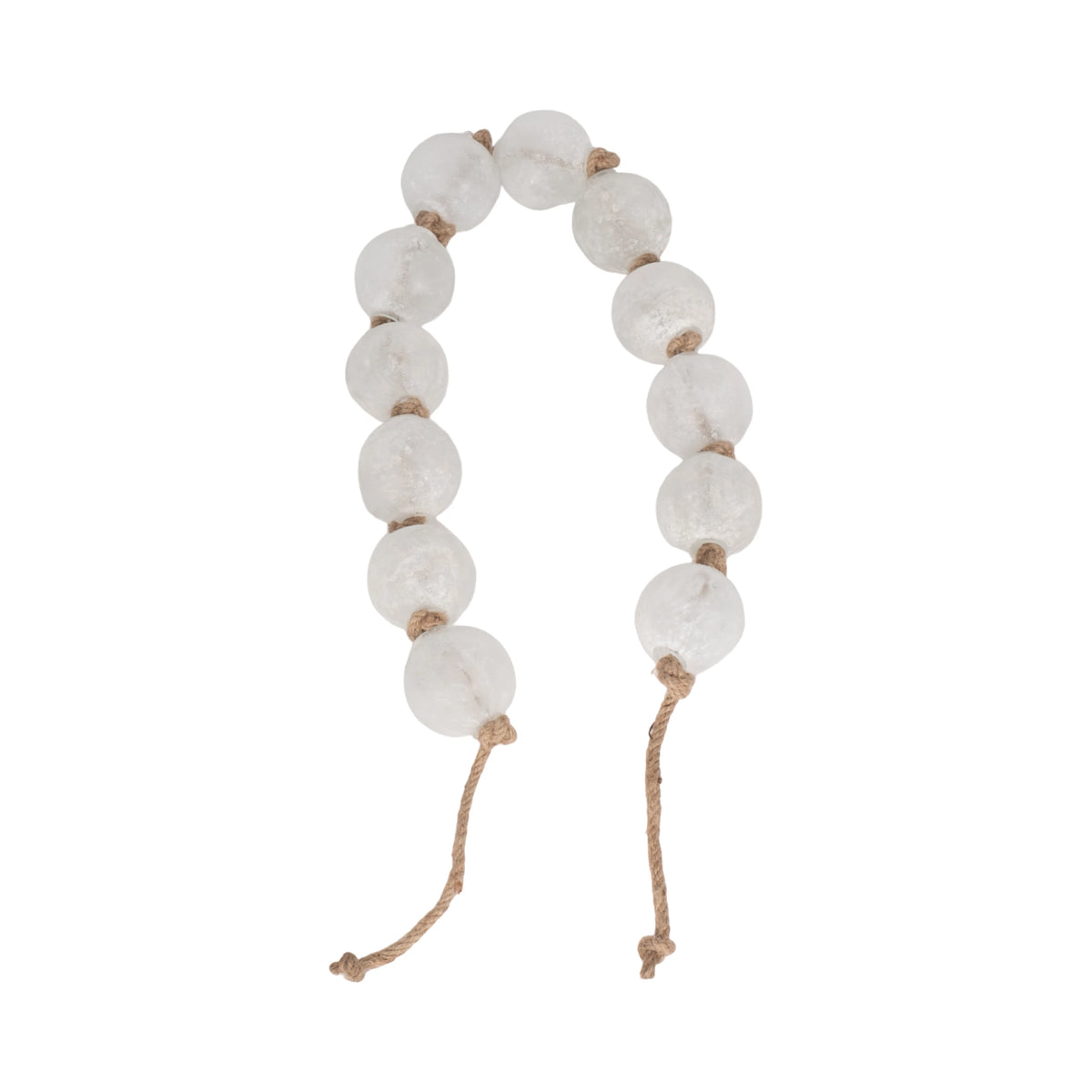 Frosted Glass Bead Garland Jute Cord Accent 3 in